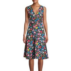 NWT Tahari Jila Black Floral Fit & Flare Dress